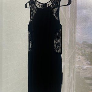 Bodycon Dress with Sheer Back & Sides and Sewn-In Padding